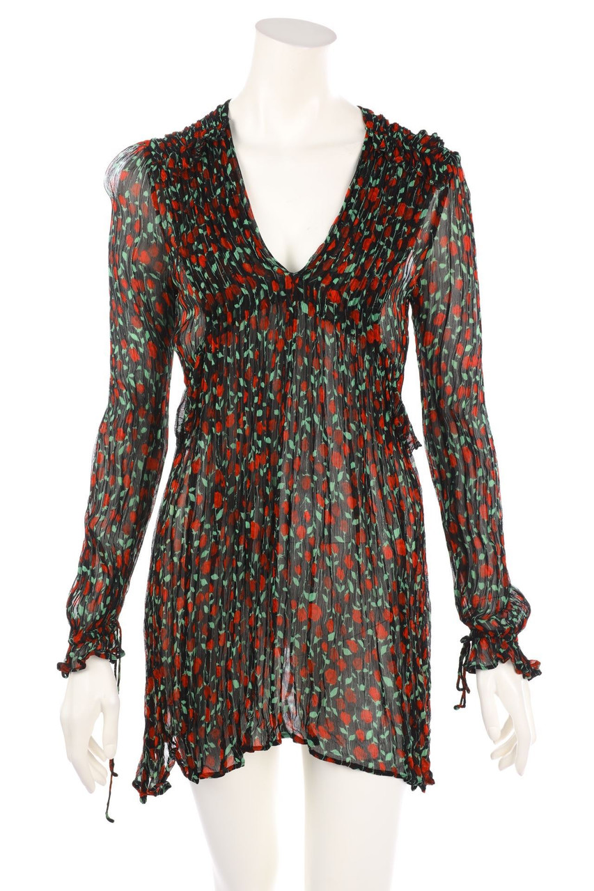 The Kooples - Chiffon-Party Dress with Flower Print - D 36