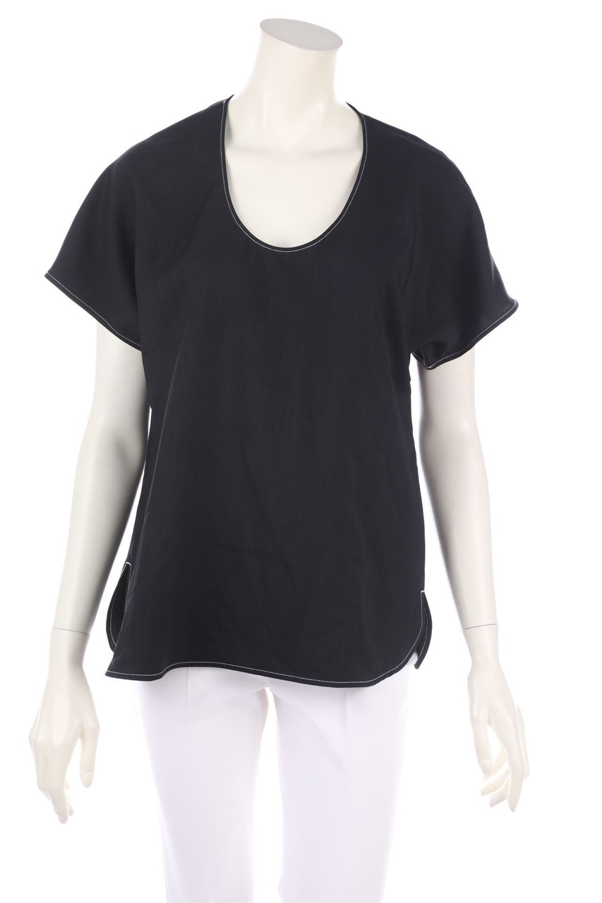 ADOLFO DOMINGUEZ - Kurzarm-Bluse mit Batwing-Ärmeln - D 36