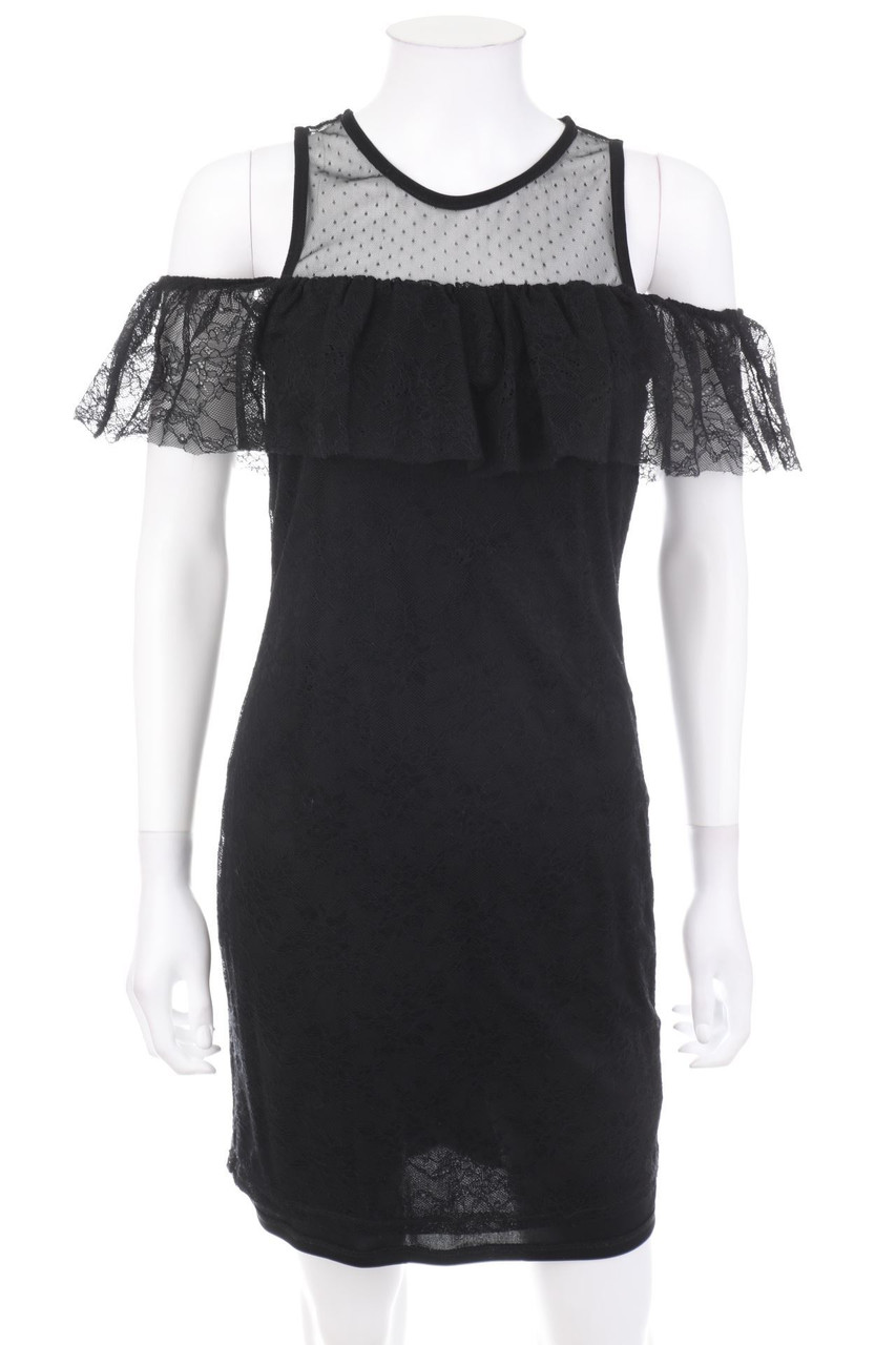 TALLY WEiJL - Cold-Shoulder-Lace Dress with Volants - M