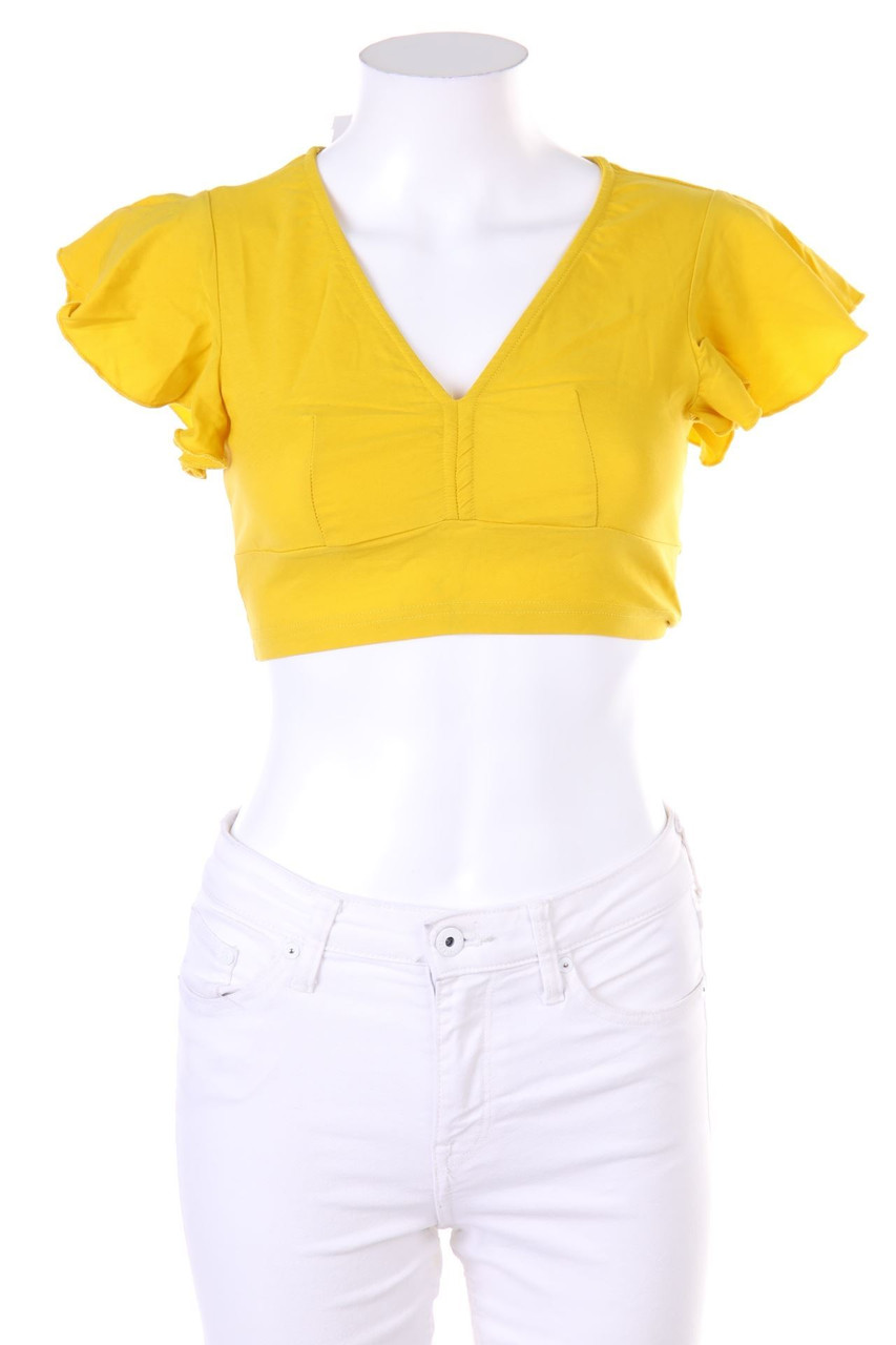 SHEIN - Cropped-Shirt mit Volants - S