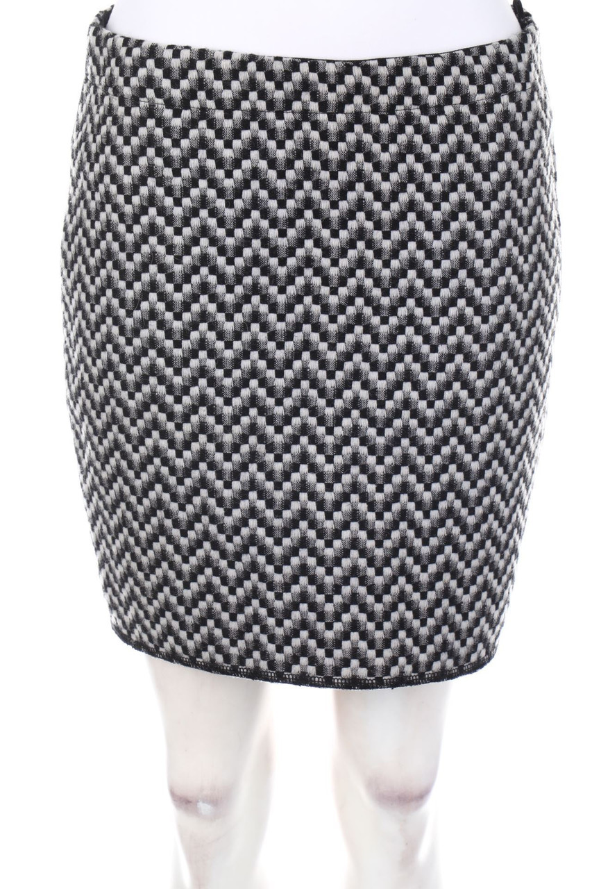 OPUS - Skirt, Wool-Blend with Zig Zag Pattern - D 34