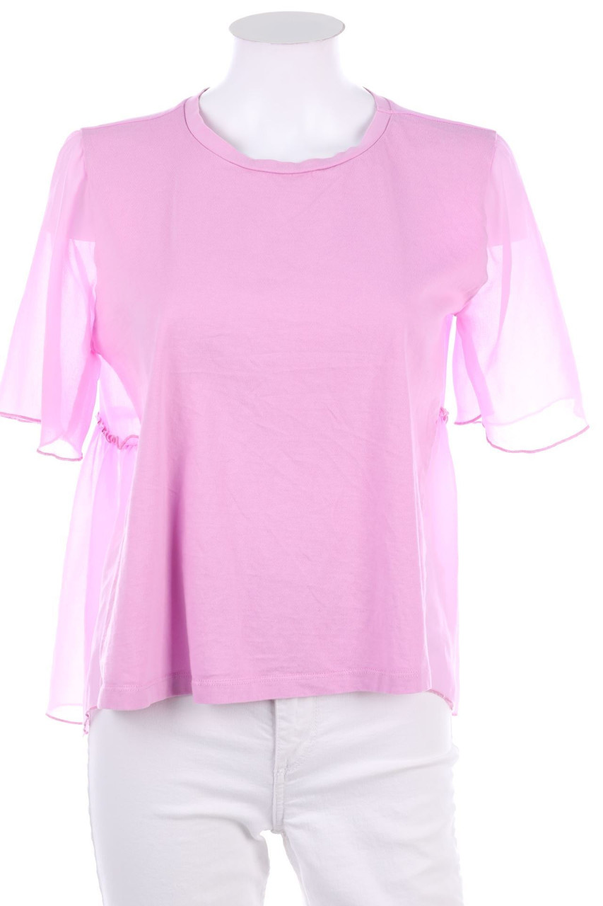 ZARA - Kurzarm-Shirt mit Rüschen - M