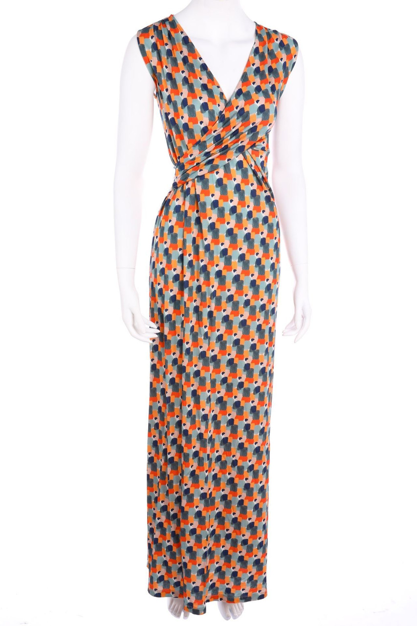 MONIKA VARGA milano - Maxi-Kleid in Wickel-Optik mit Print - D 36