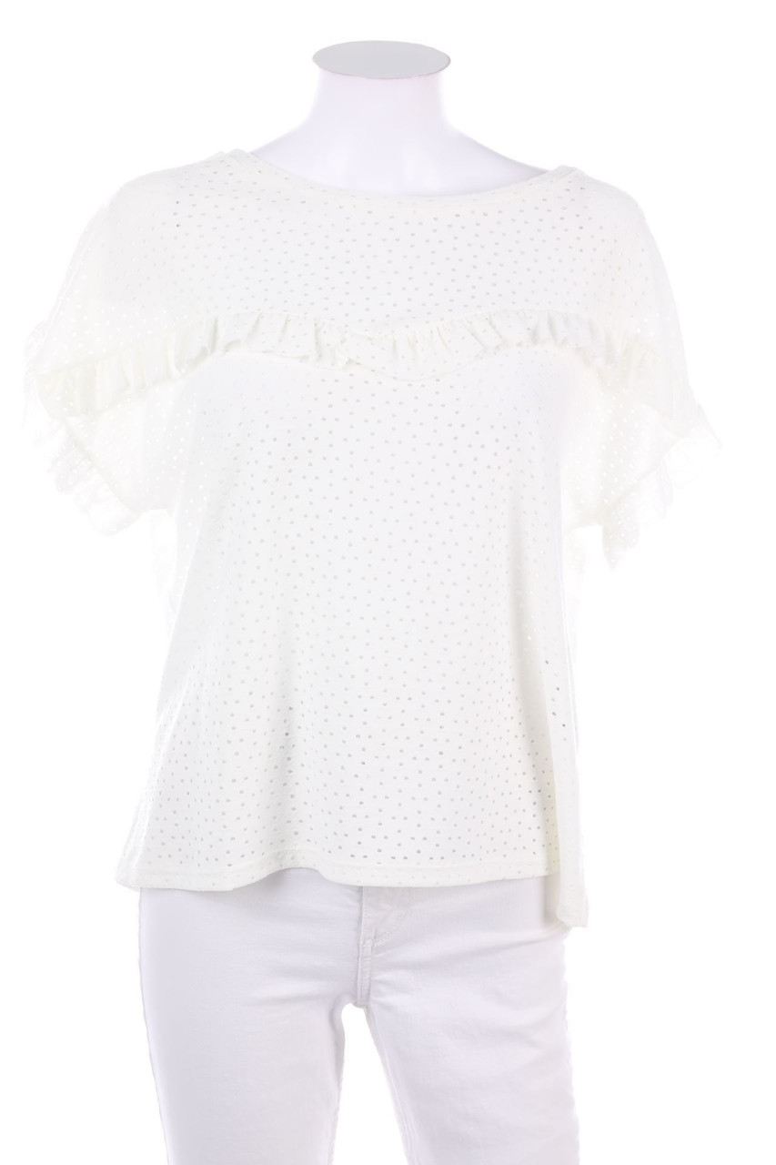 promod - Kurzarm-Bluse mit Volants - M