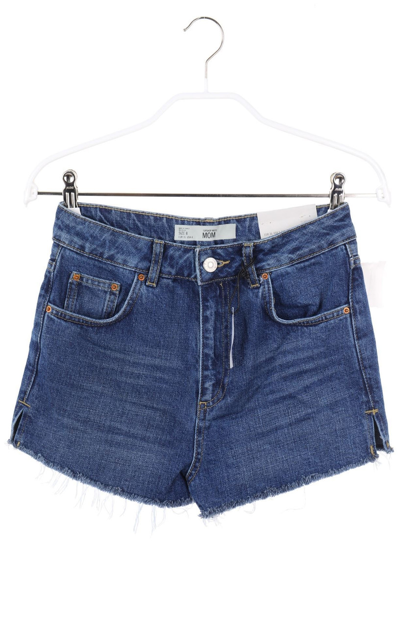 TOPSHOP - High Waist-Distressed Jeans Shorts - D 34