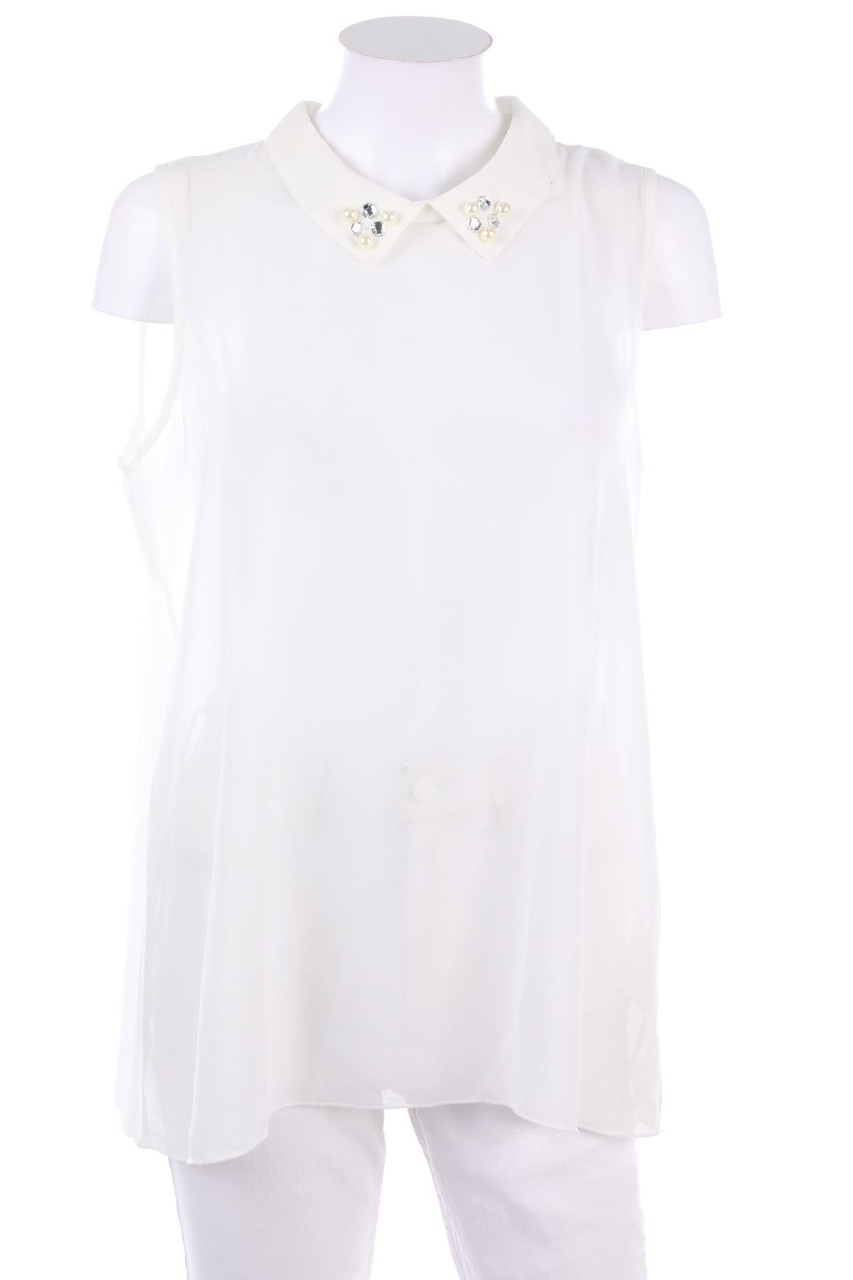 cache cache - Blusentop mit Schmuckstein-Applikation - L