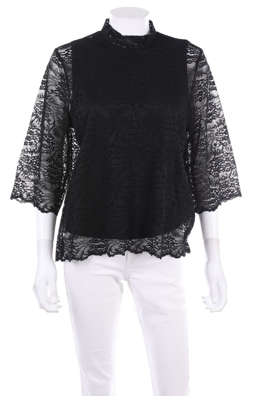 OBJECT - Spitzen-Bluse mit 3/4-Ärmel - L