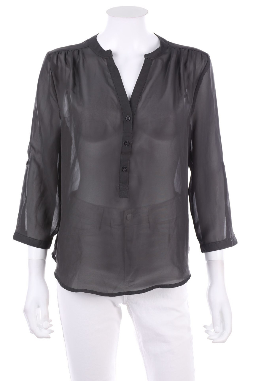 AMISU - Chiffon-Bluse mit 3/4-Ärmel - S