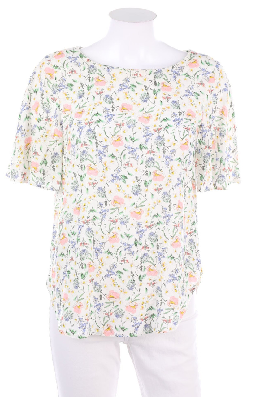 H&M - Kurzarm-Bluse mit Blumen-Print - D 34