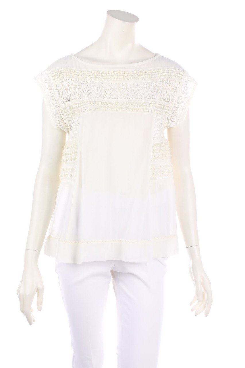 MAX&Co. - Boho-Shortsleeve Blouse with Pearls - D 36