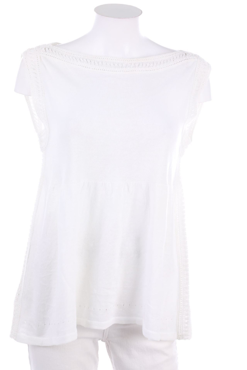 LOFT - Blouse Top with Crochet Knit Details - S