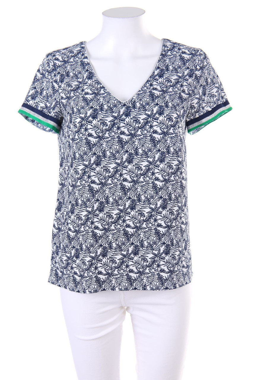 promod - Kurzarm-Bluse mit Print - D 36
