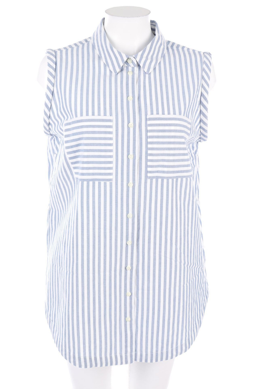 VIA CORTESA - ärmellose Hemd-Bluse mit aufgesetzten Taschen - D 42