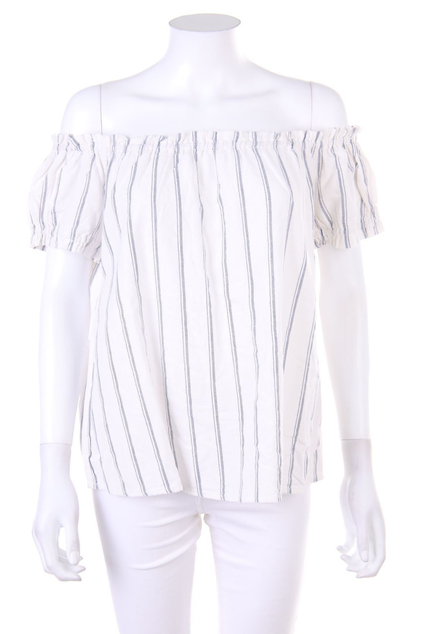 VERO MODA - Carmen-Bluse mit Streifen - L