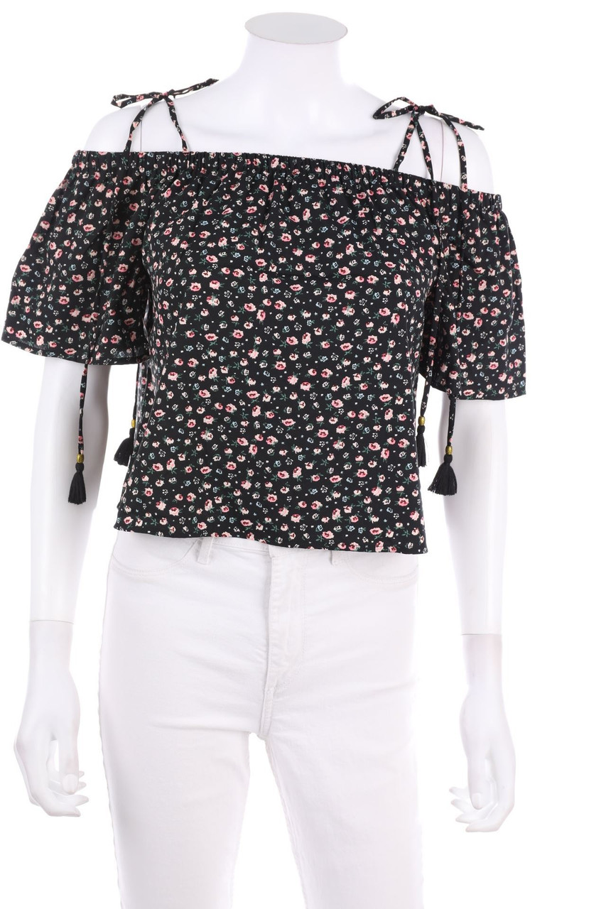 TALLY WEiJL - Cold-Shoulder-Blouse with Flower Print - XS