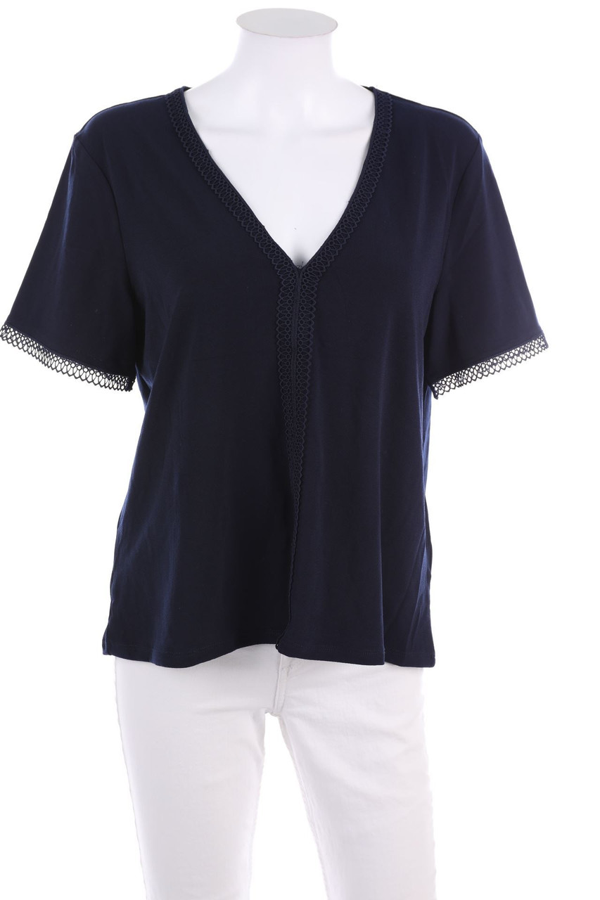 H&M - Kurzarm-Bluse mit Häkelspitze - M