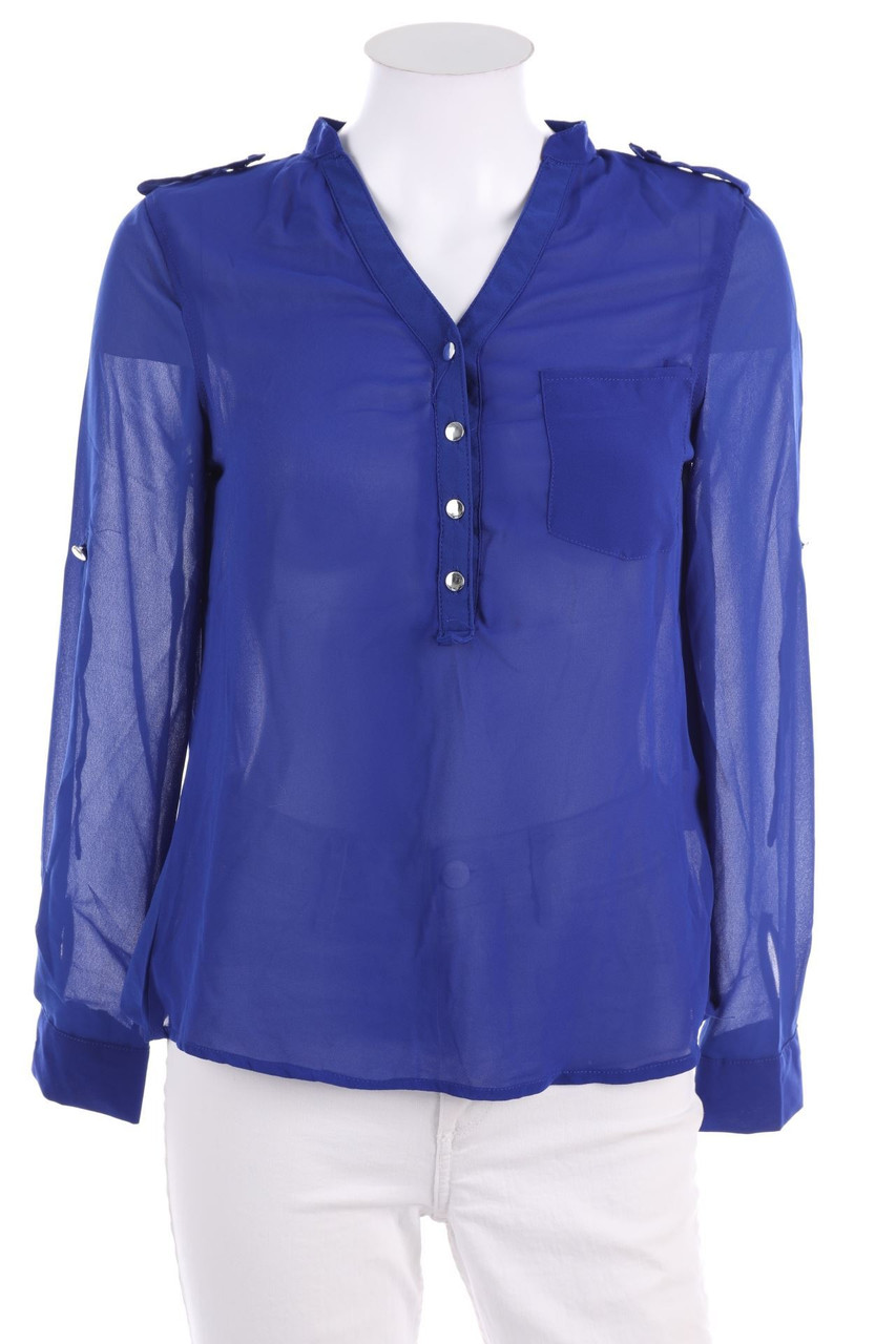 CLOTHES - Blouse with Roll-up Sleeves - M