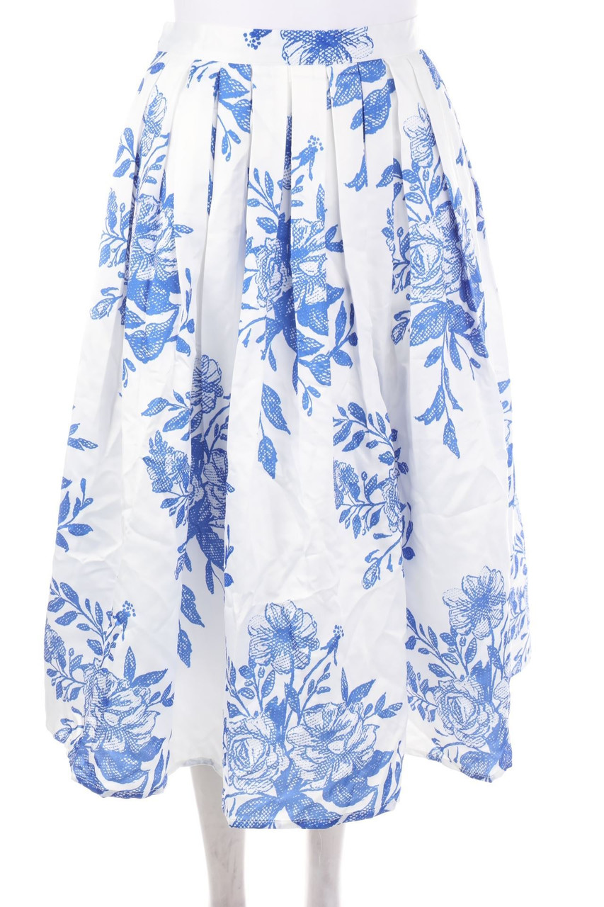 chicwish - Pleated-Skirt with Flower Print - XS