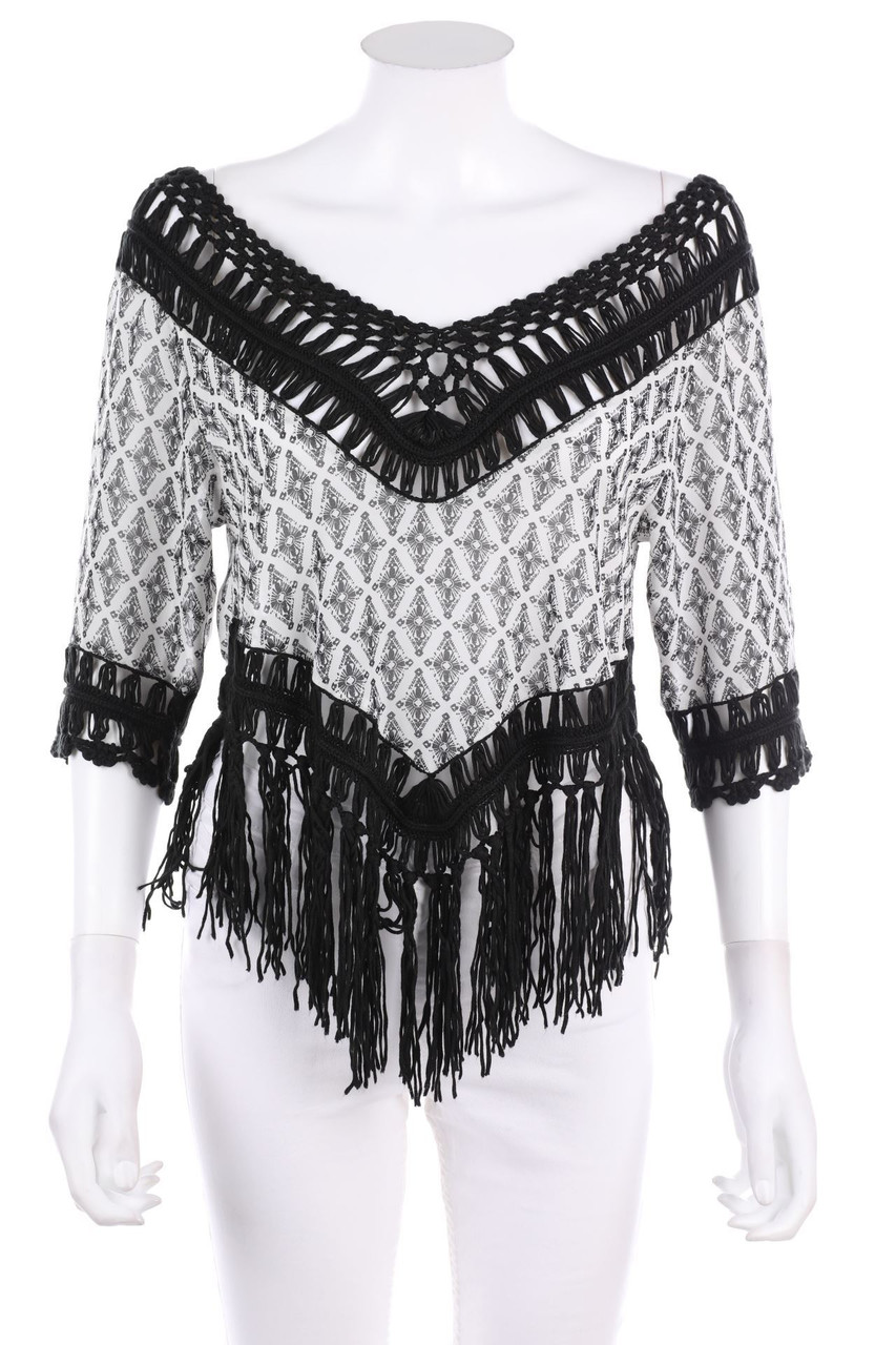TALLY WEiJL - Boho-Blouse with 3/4 Sleeve with Fringes - S