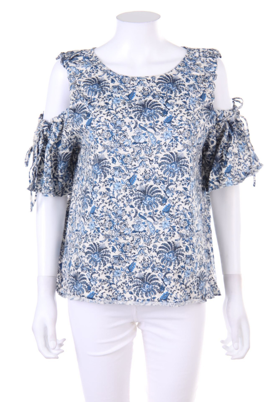 H&M - Cold-Shoulder-Bluse mit floralem Muster - L