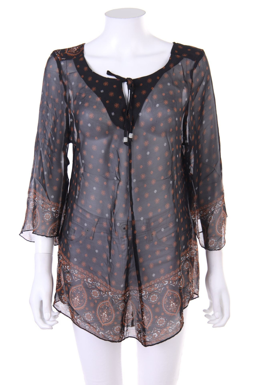 No Label - Blouse with Ethno Print - D 38