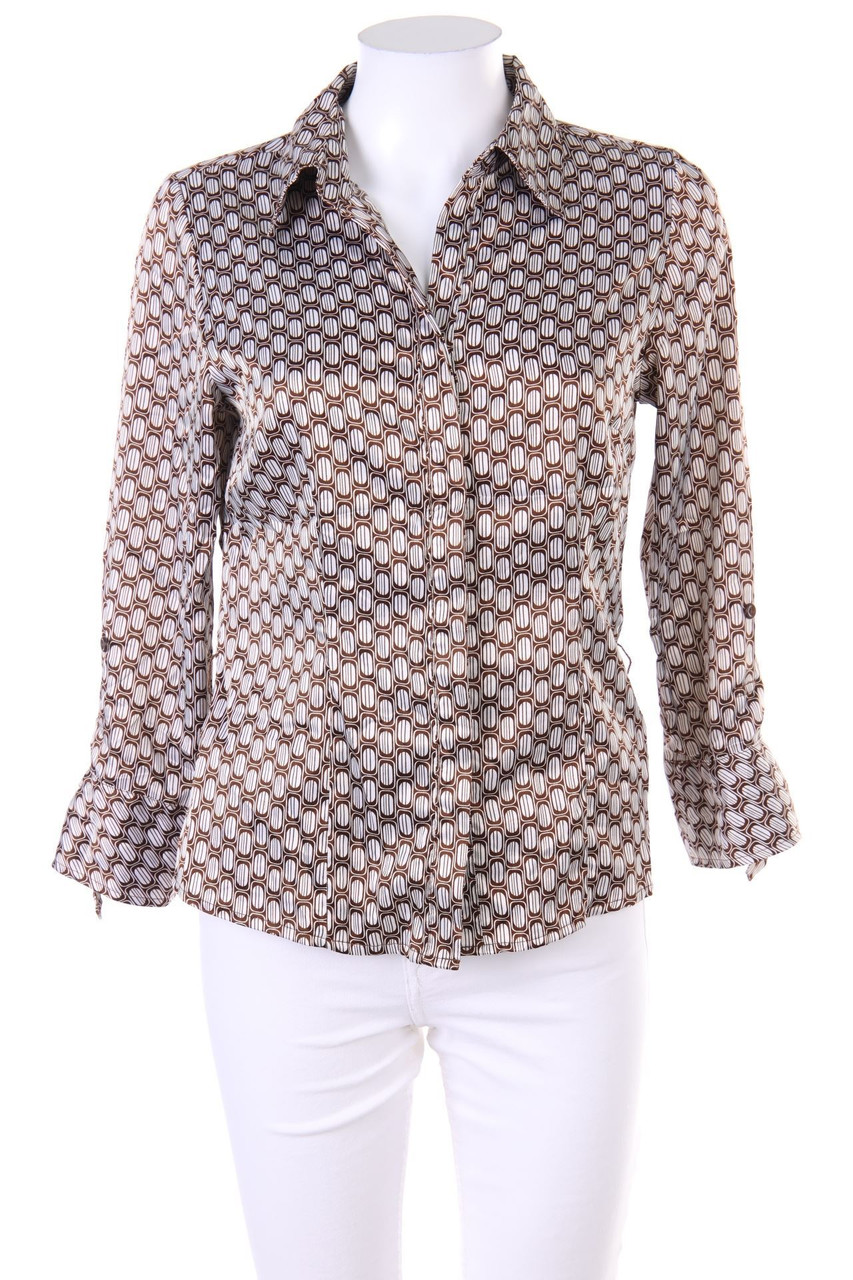 Coolwater - Satin Shirt Blouse with Roll-up Sleeves - D 36