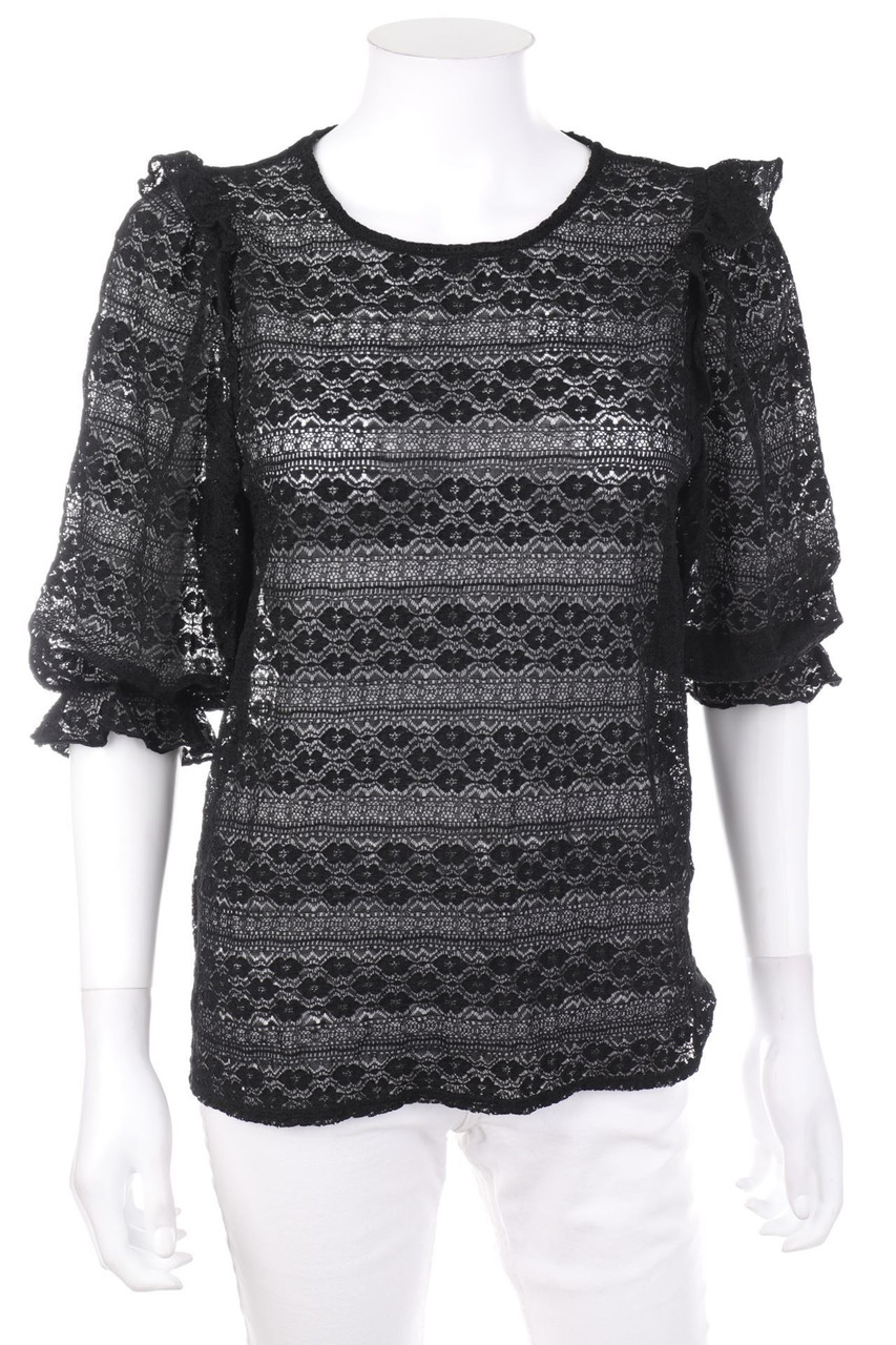 MANGO - Spitzen-Bluse mit 3/4-Ärmel - S