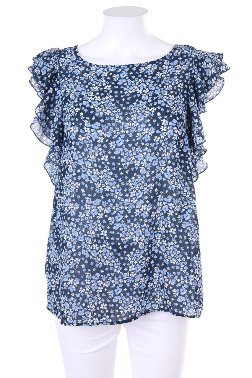 H&M - Kurzarm-Bluse mit floralem Muster - D 38