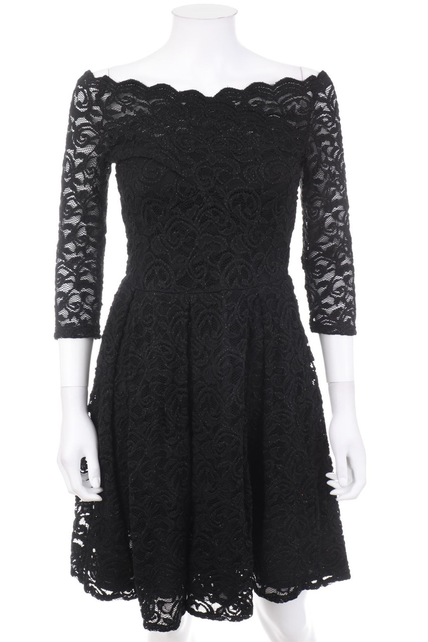 orsay - Carmen-Abendkleid aus Spitze mit Glitzer - D 36