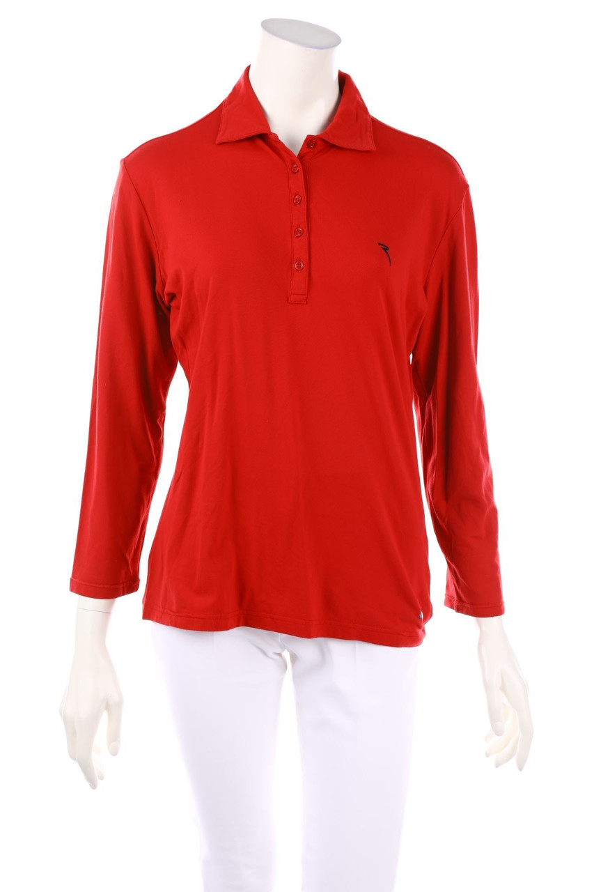 CHERVÒ - longsleeve polo shirt with Logo-Stitching - D 40