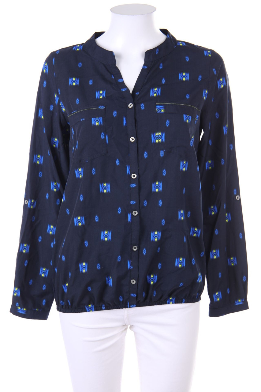 No Label - Print-Blouse with Roll-up Sleeves - S