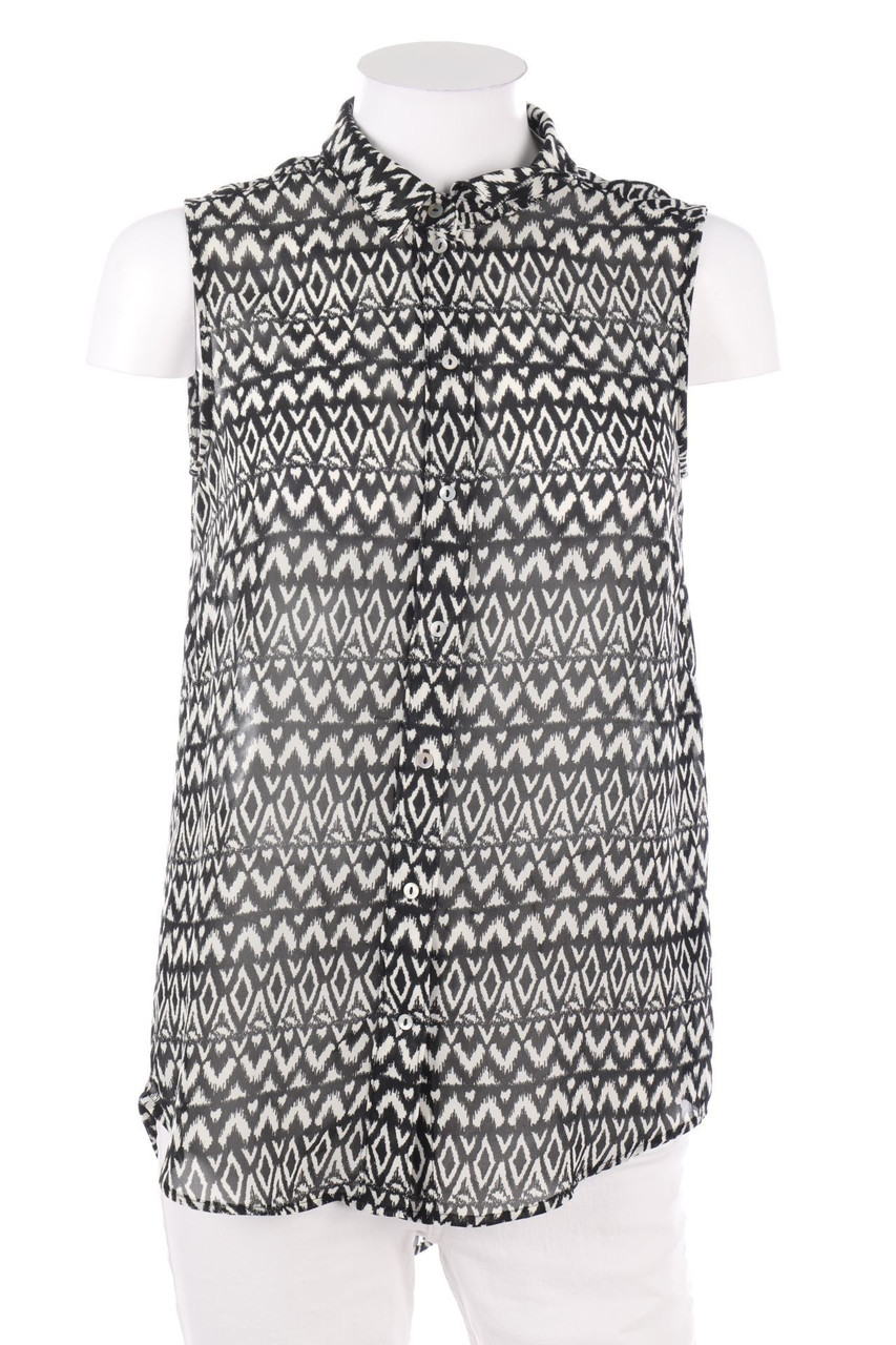 H&M - ärmellose Hemd-Bluse mit Muster - D 36