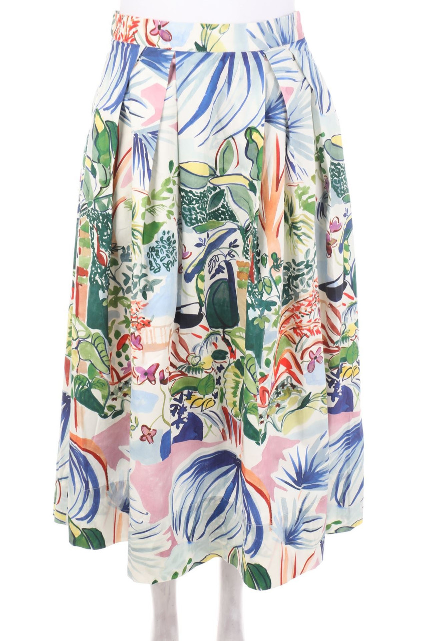 CAROLL - Midi-Falten-Rock mit Print - D 34