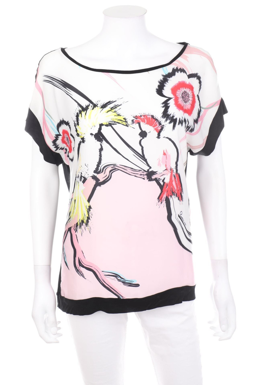 roberto cavalli CLASS - Kurzarm-Bluse mit Print - D 34