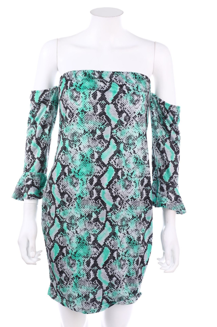 SHEIN CURVE - Carmen-Minikleid mit Animal-Print - D 44