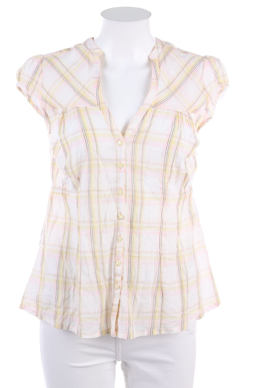 H&M MAMA - Umstands-Kurzarm-Bluse aus Baumwolle - S