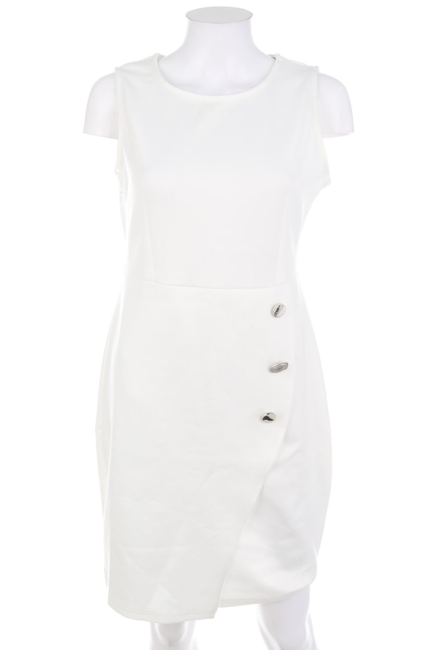 SHEILAY - Abendkleid mit Schmuck-Knöpfen - L