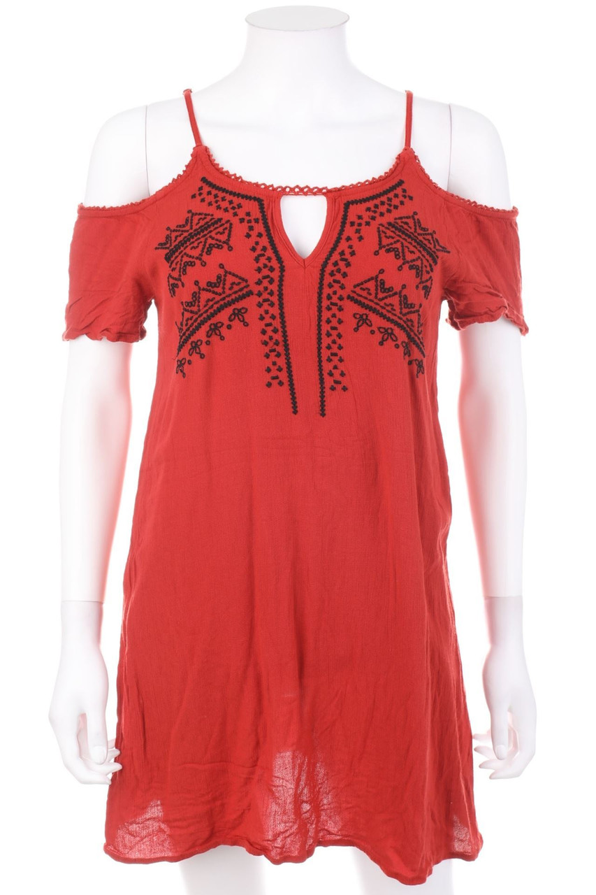 even&odd - Cold-Shoulder-Boho Dress with Embroideries - XS
