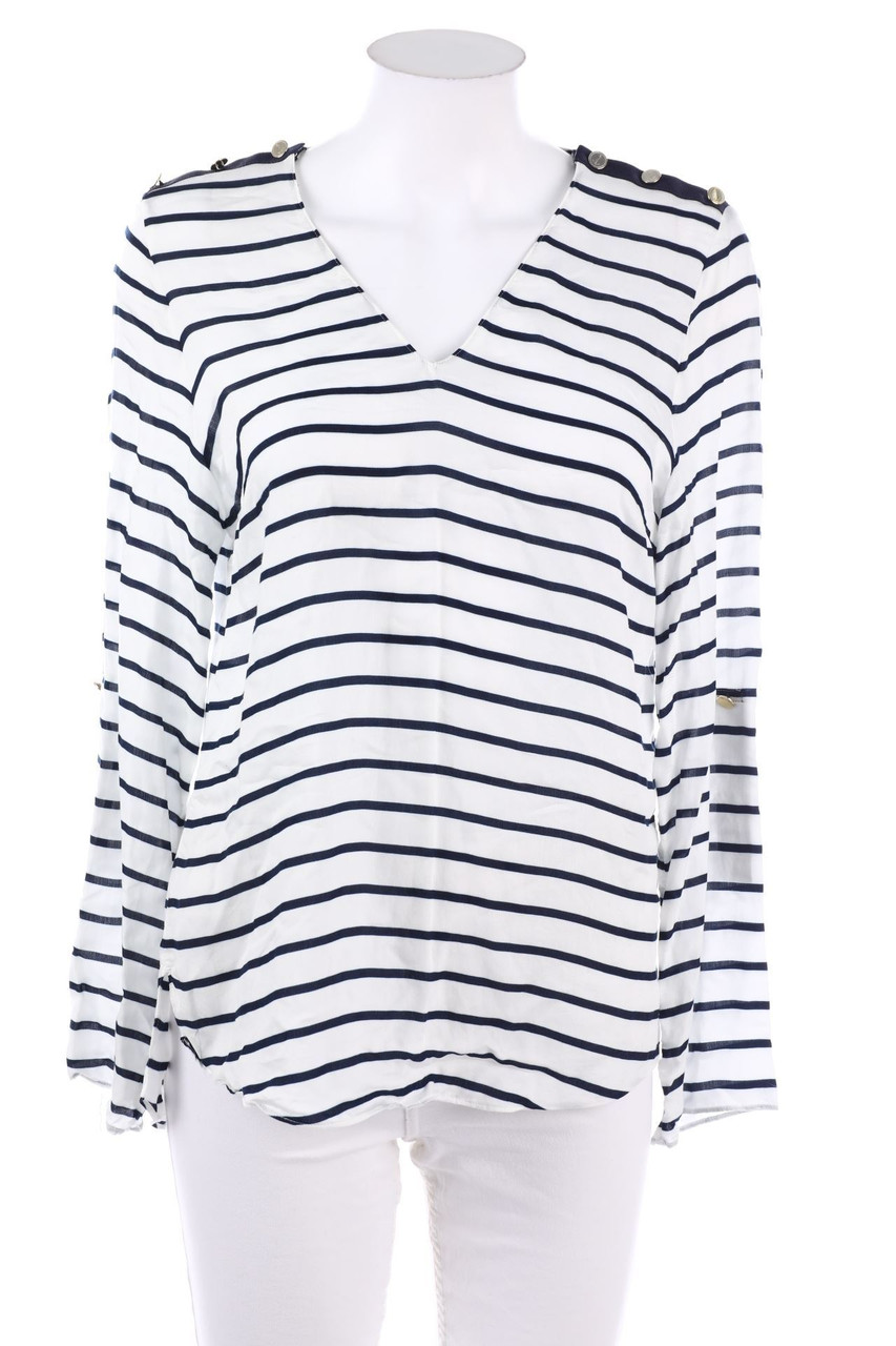 ZARA WOMAN - Bluse mit Krempel-Ärmeln - M