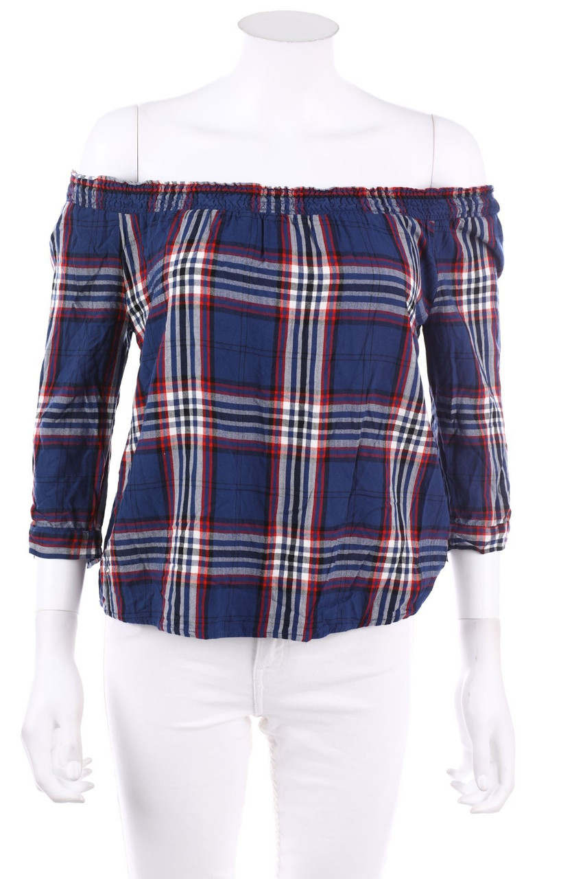 orsay - Off-the-shoulder blouse, Checked - D 34