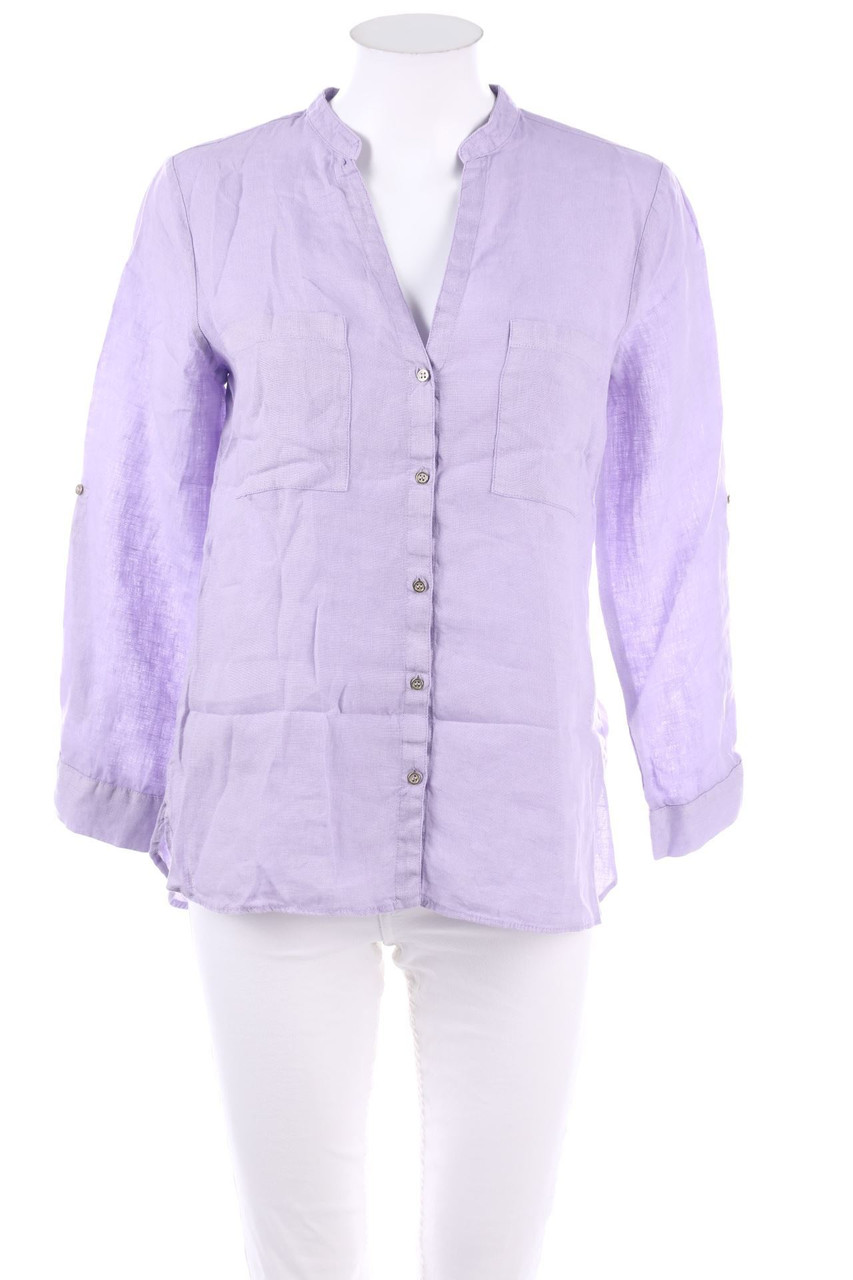 ZARA - Bluse mit Krempel-Ärmeln - S