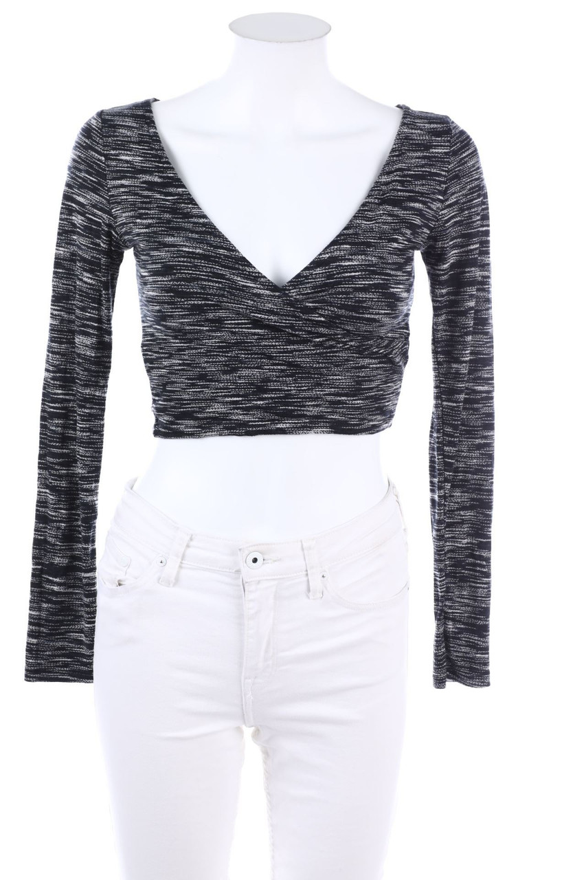 H&M DIVIDED - Cropped-Bluse in Wickel-Optik - XS