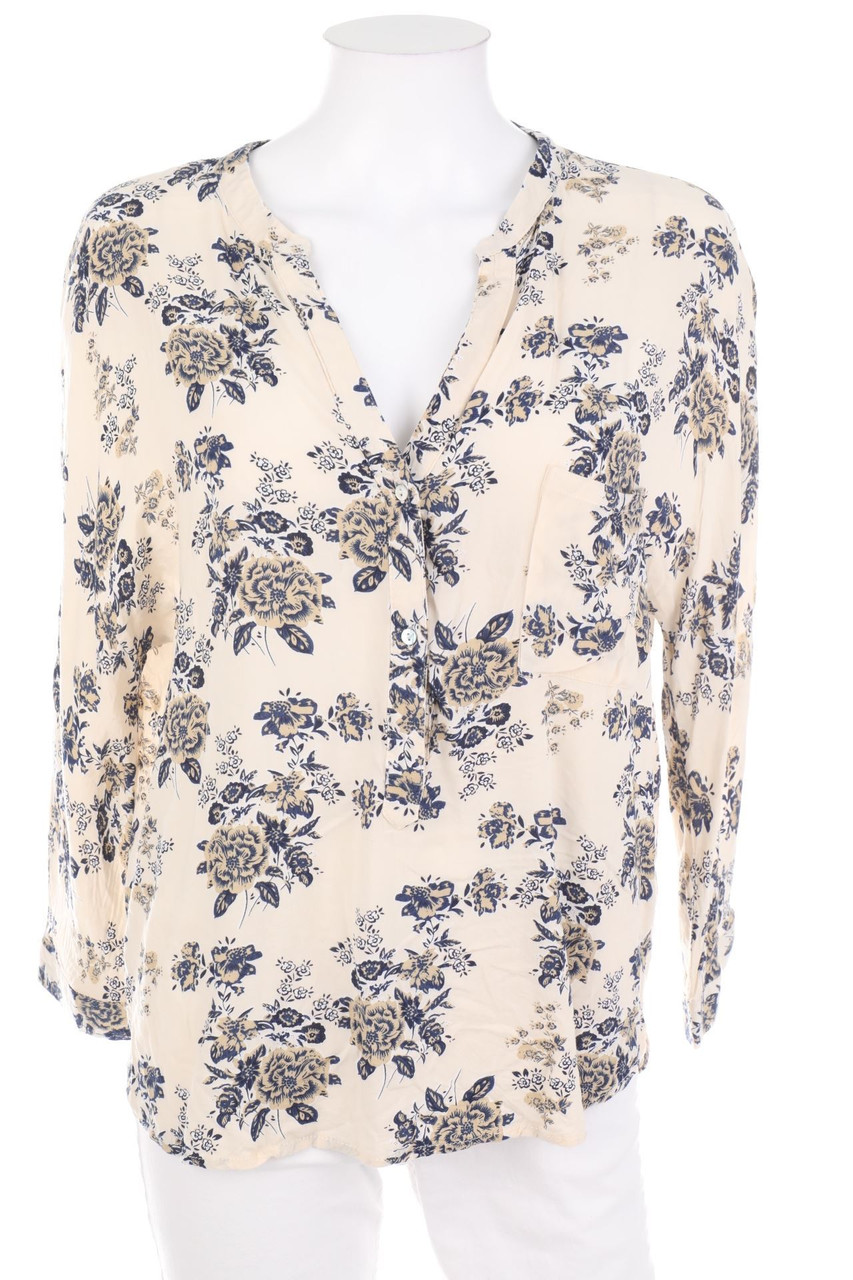 My Hailys - Print-Bluse mit Krempel-Ärmeln - L