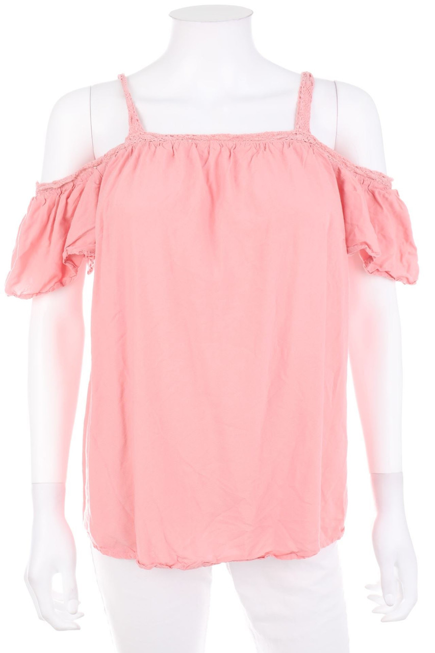 No Label - Cold-Shoulder-Shortsleeve Blouse - D 40