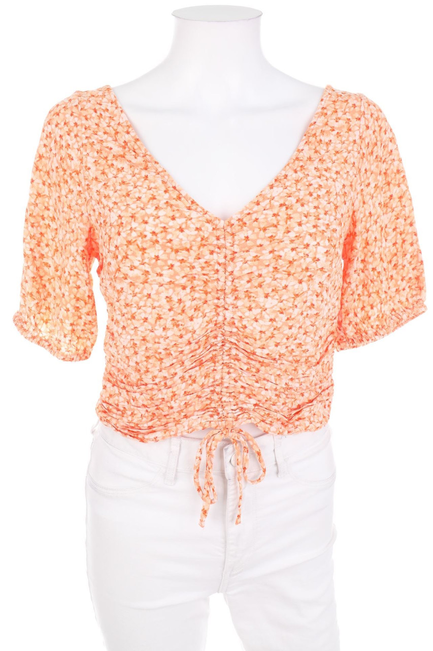 H&M - Cropped-Bluse mit Blumen-Print - M