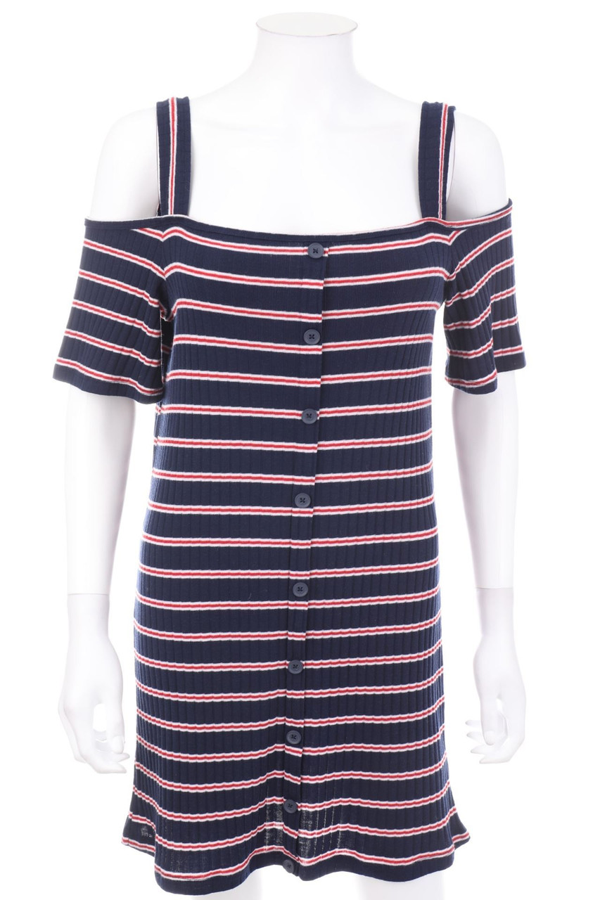 TERRANOVA - Cold-Shoulder-Minikleid mit Streifen - S