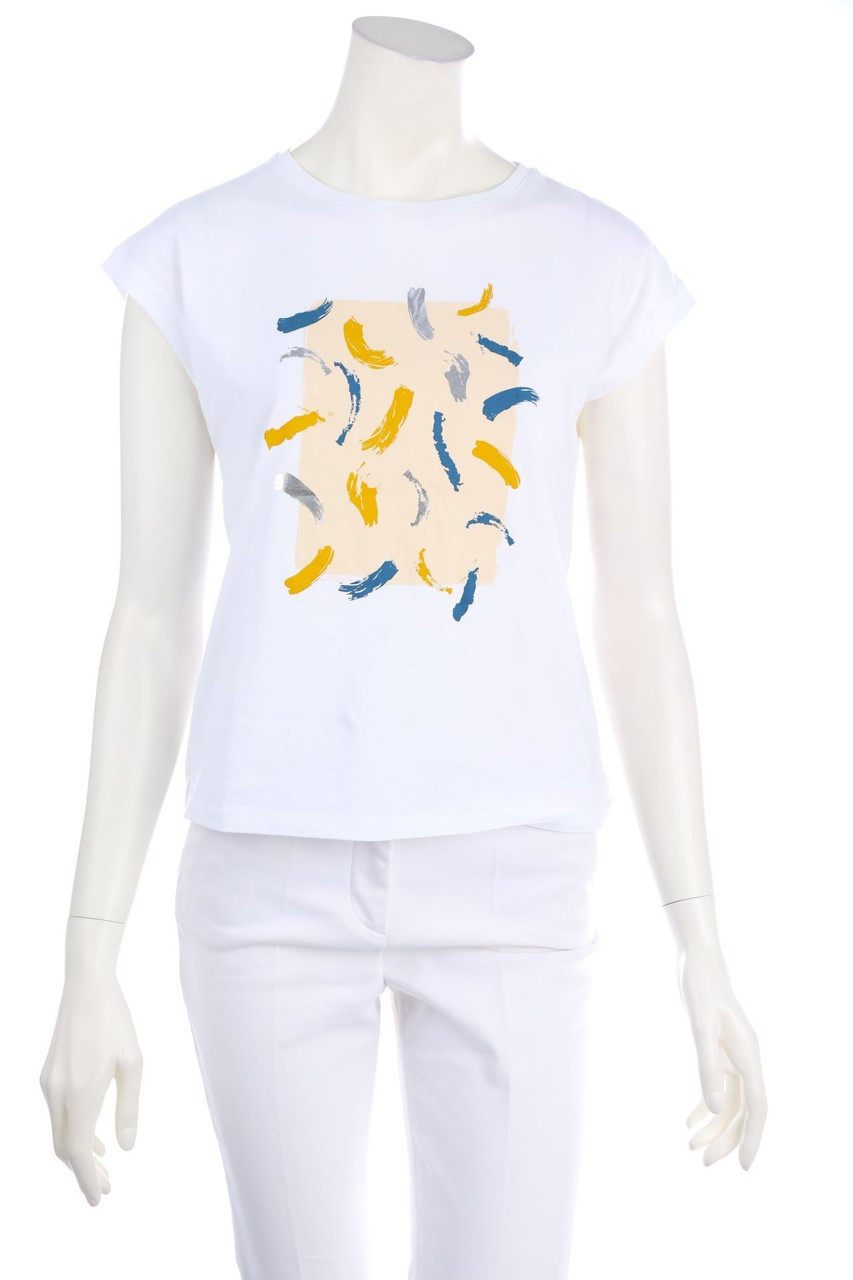 CAROLL - Print-T-Shirt mit überschnittener Schulter - XS