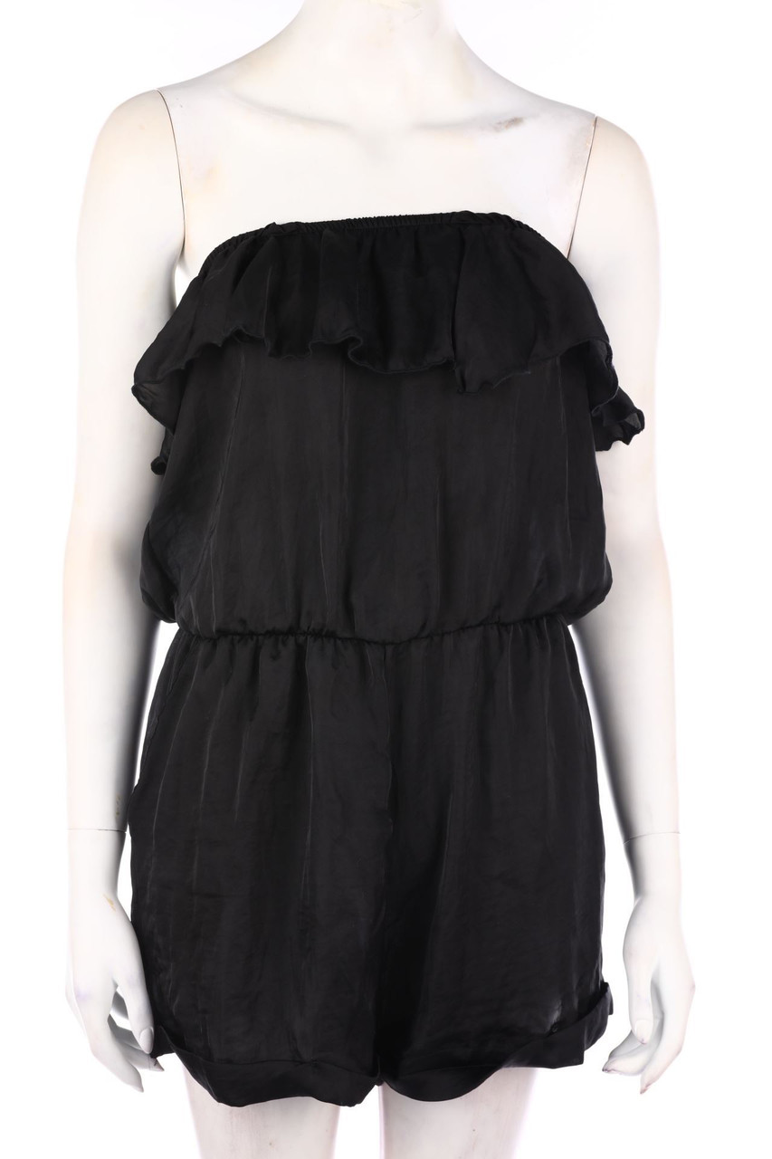 My Hailys - Satin-Playsuit mit Volants - M