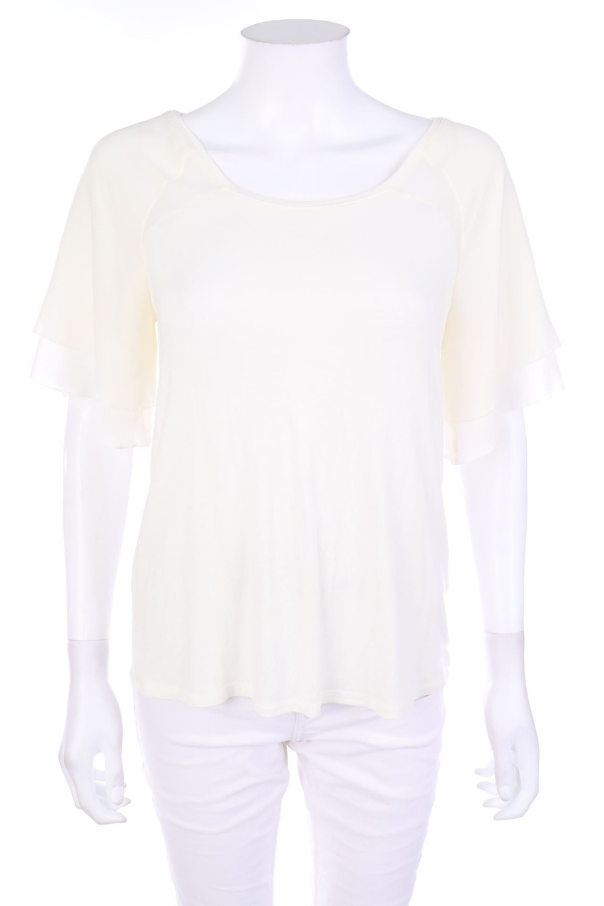 CAMAÏEU - Kurzarm-Bluse mit Chiffon - M