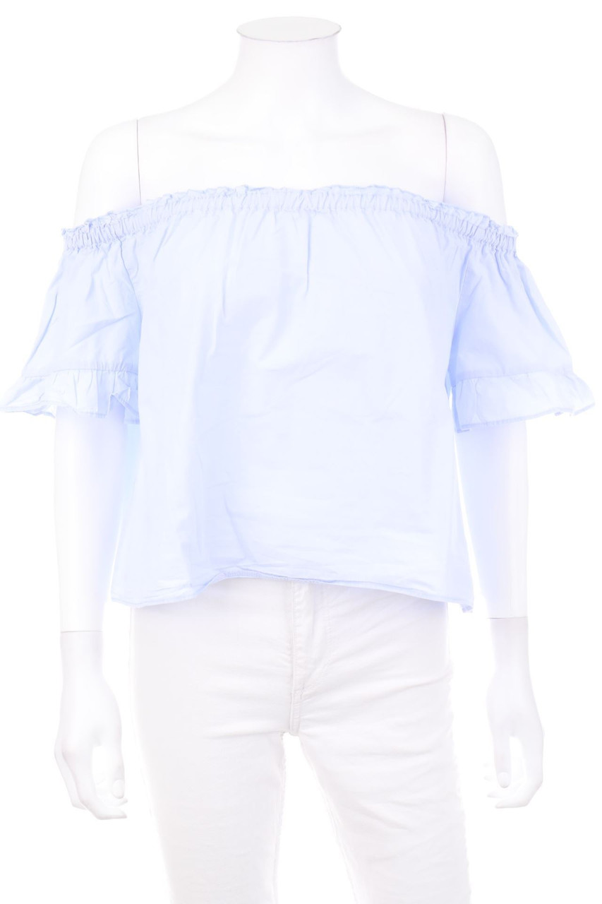 PULL&BEAR - Cropped-Carmen-Kurzarm-Bluse - L